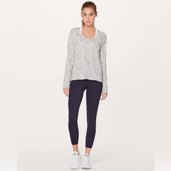 lululemon athletica Tops - 🍋 Lululemon Meant To Move Long Sleeve - Tiger Space Dye Black White - Sz 8